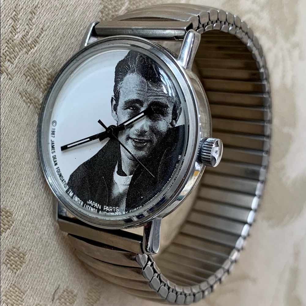 VINTAGE Ladies Watch 1987 James Dean W/Stainless Steel Stretch Band.
